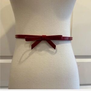 Red Bow Skinny Waist Belt ASO Zooey Deschanel Small